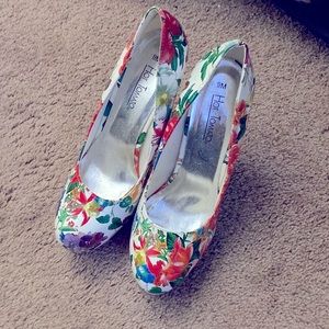 High heels floral print